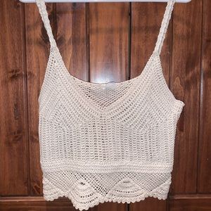 White crochet top.